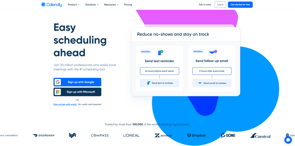 Screenshot of Calendly
