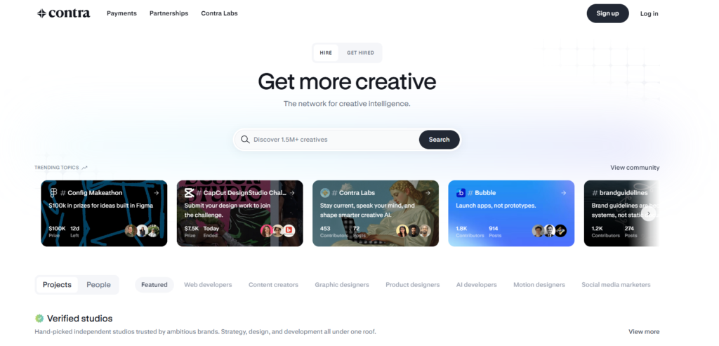 contra website screenshot
