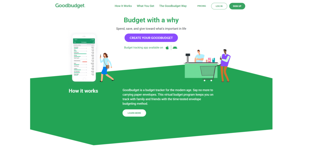 Screenshot of Website: GoodBudget