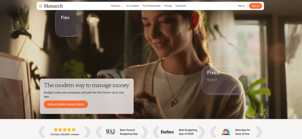 Screenshot of Website: Monarch